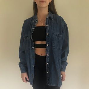 oversized wrangler jean top